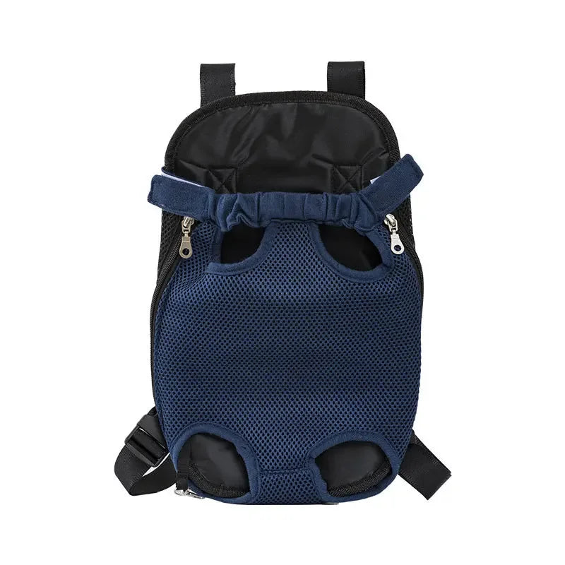Sac transport avant mesh respirant petit chien chat mains libres bleu