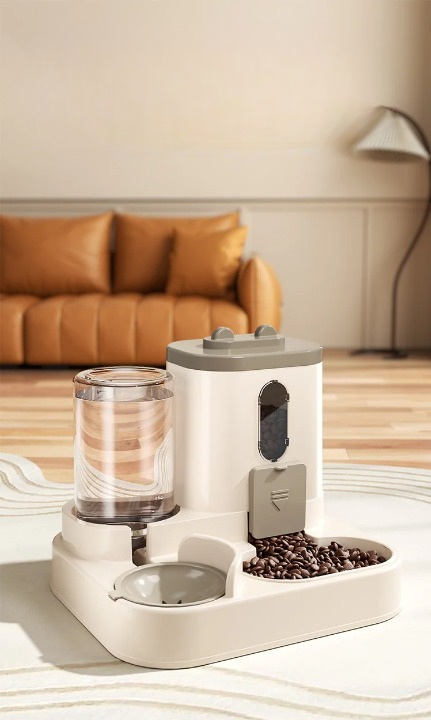 Distributeur Automatique Nourriture et Eau pour Chien et Chat - Système Gravité 2 en 1