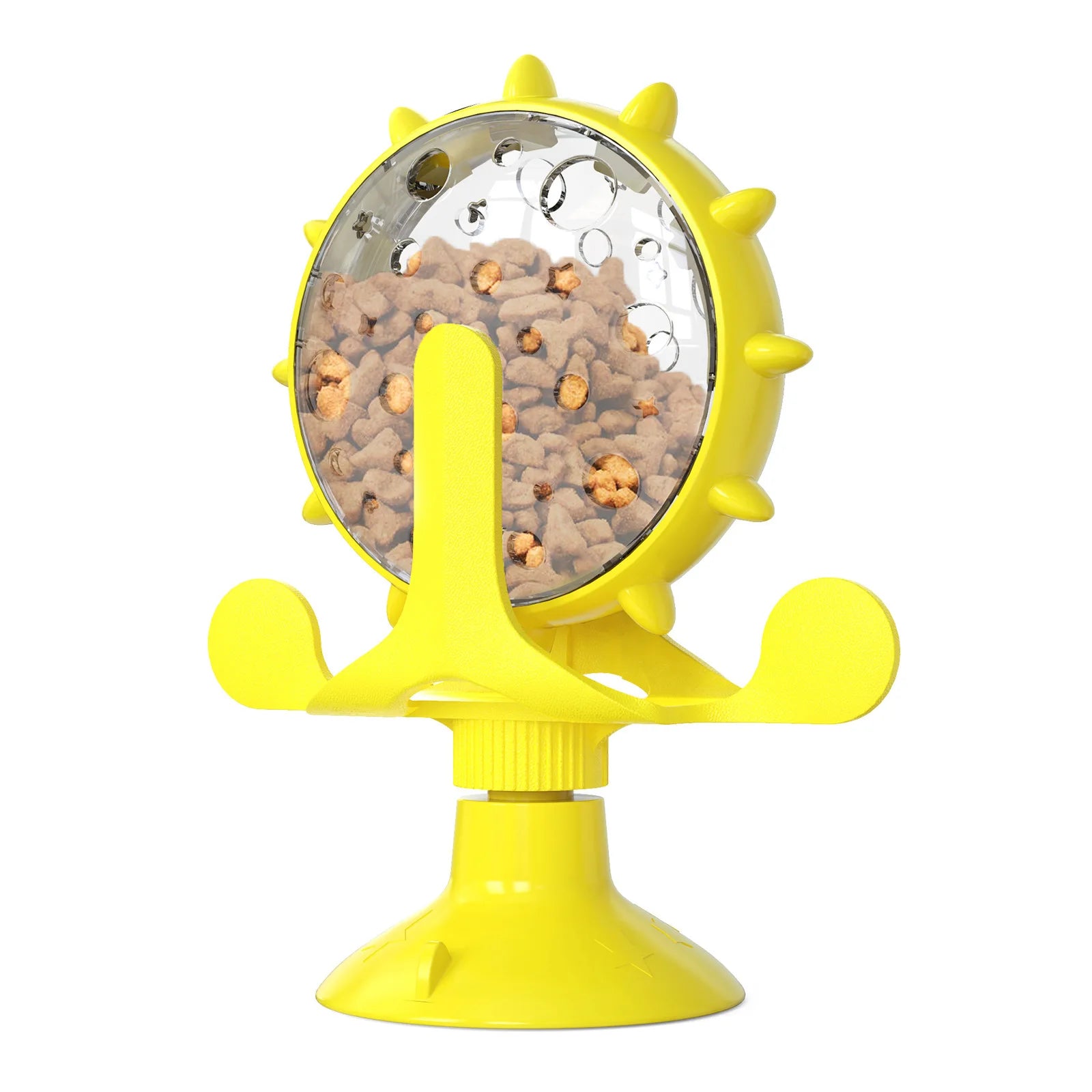 Jouet Interactif Multifonction pour Chat et Chien — Roue Rotative & Distributeur de Croquettes
