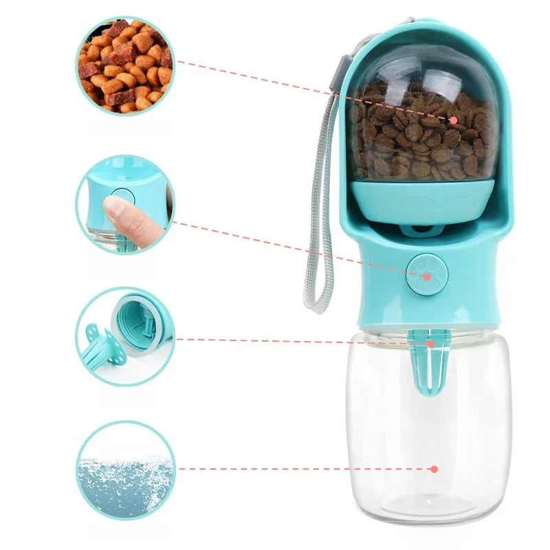 Gourde  portable avec compartiment nourriture et eau
