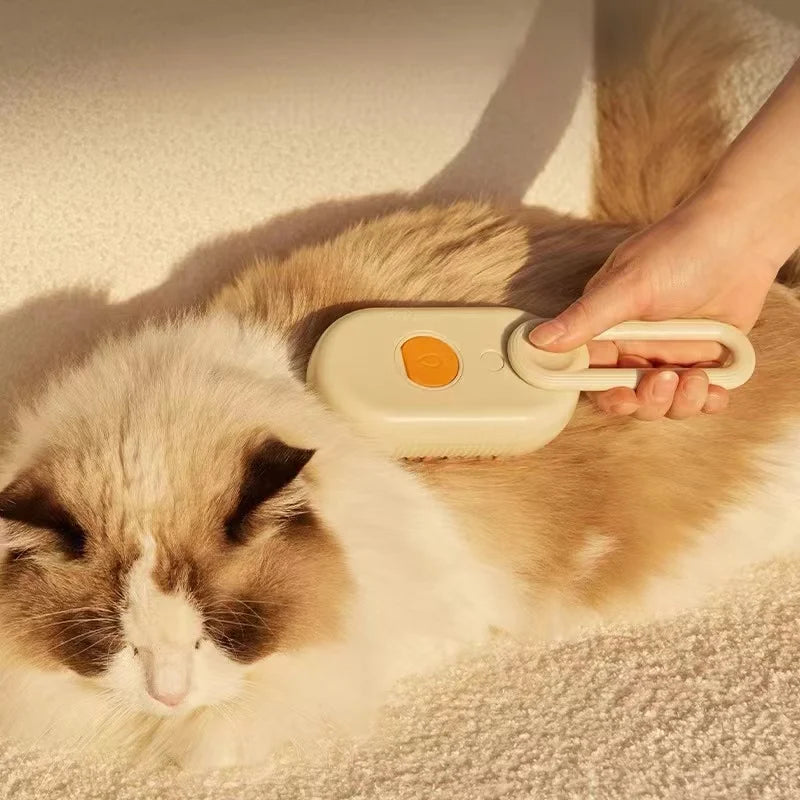 Brosse 3-en-1 pour Chien et Chat - Spray Vapeur, Massage et Démêlage Électrique