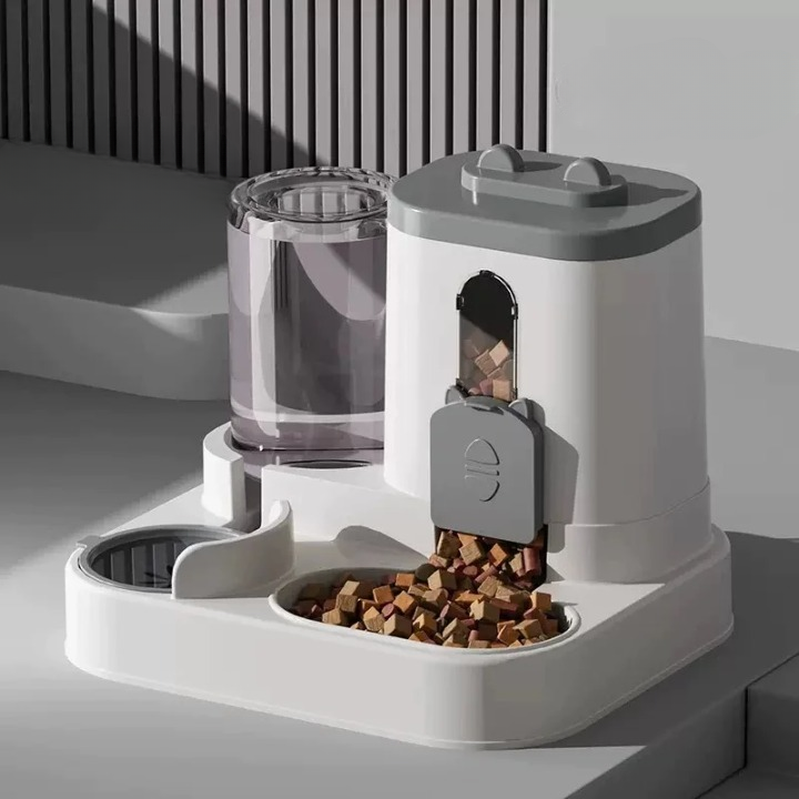 Distributeur Automatique Nourriture et Eau pour Chien et Chat - Système Gravité 2 en 1