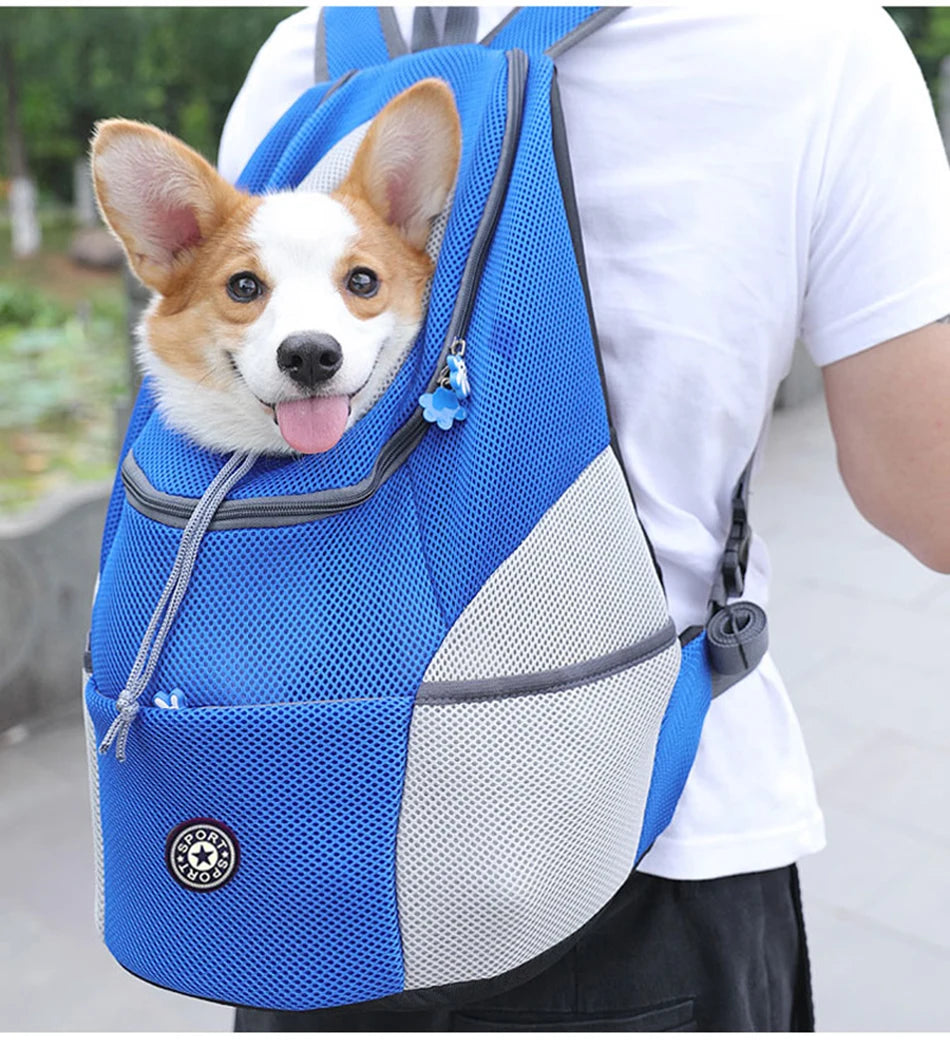 Sac transport frontal chien chat respirant bandes réfléchissantes