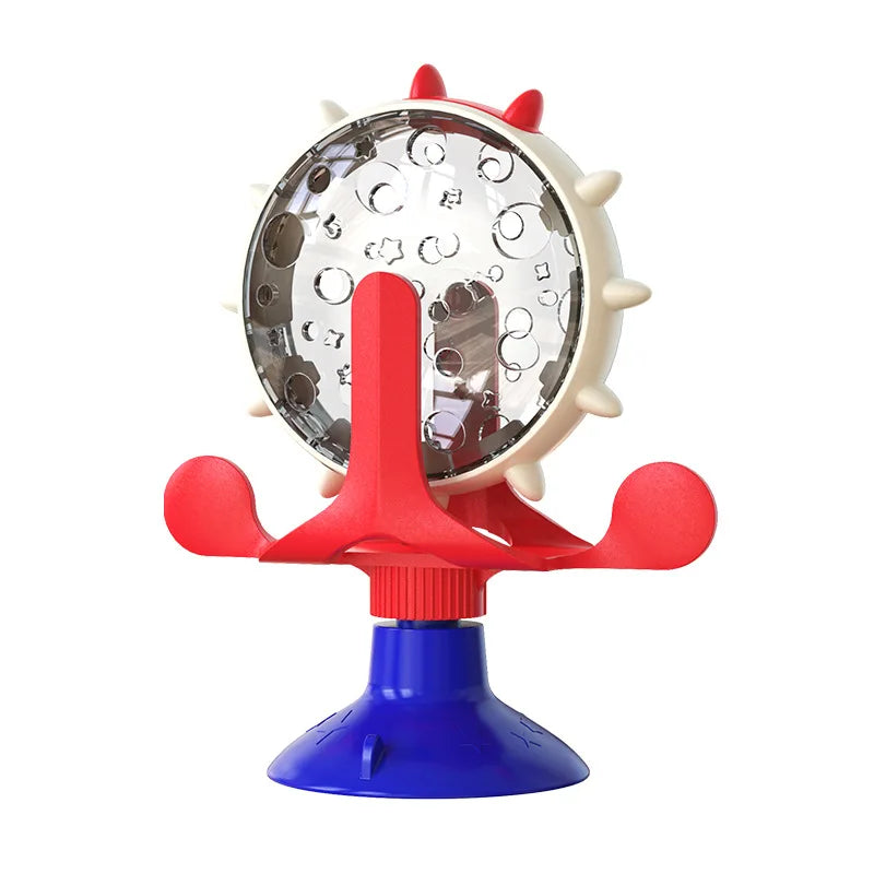 Jouet Interactif Multifonction pour Chat et Chien — Roue Rotative & Distributeur de Croquettes