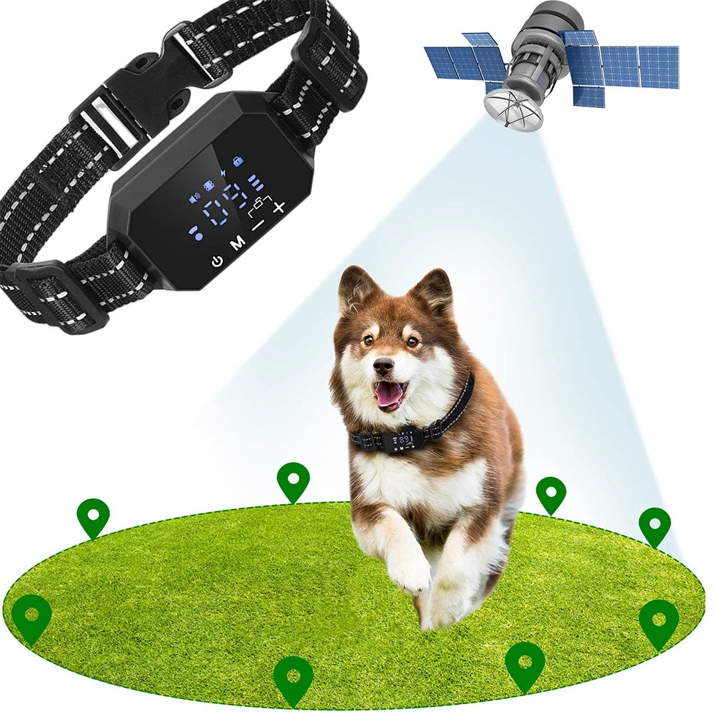 Clôture GPS sans fil chien collier confinement rechargeable zone réglable