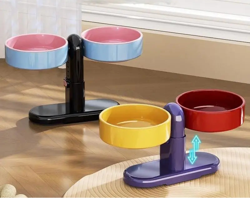 Gamelles Doubles Murales Ajustables pour Chat et Chien orthopédique