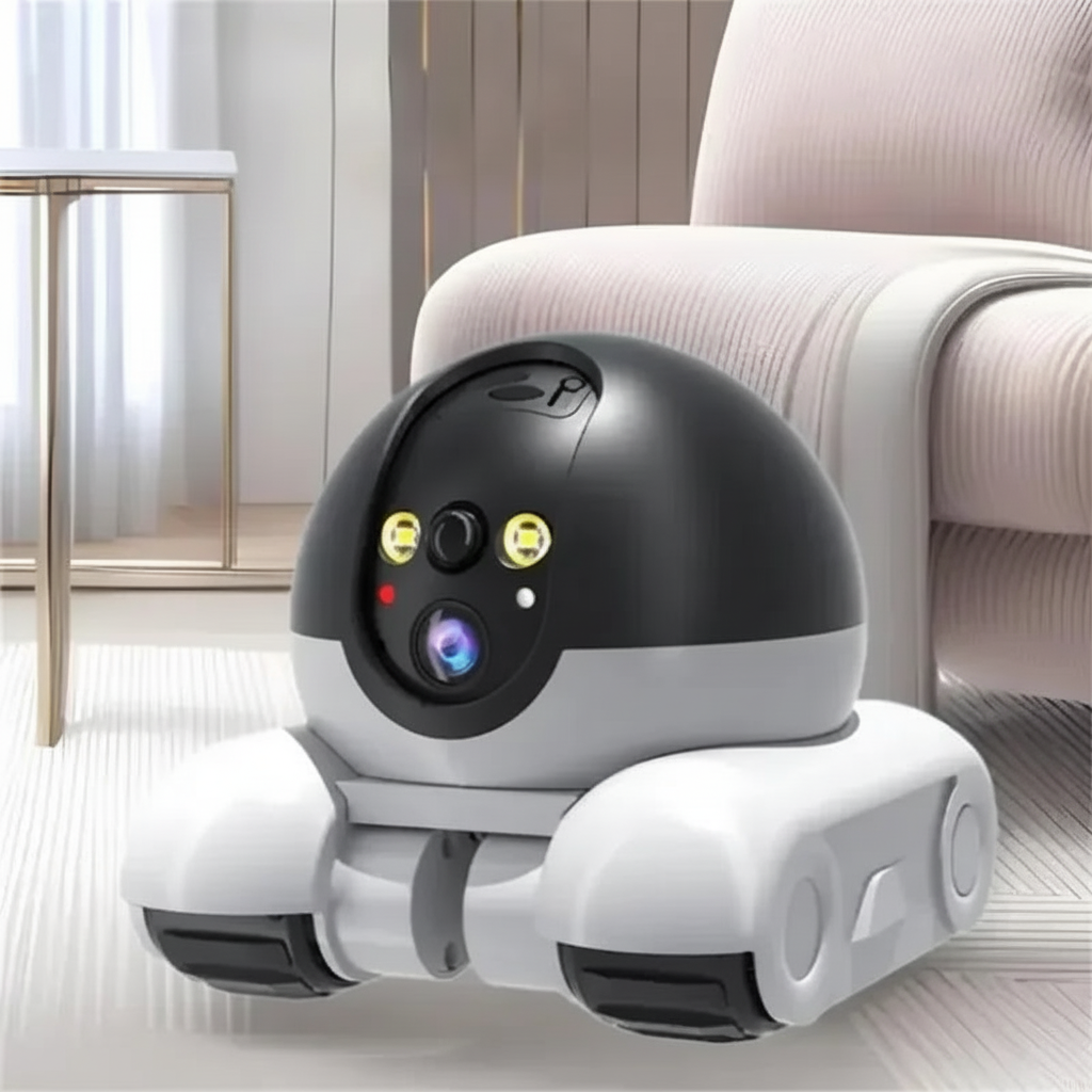 Caméra Robot 360° pour Animaux & Bébés | 1080P, Détection de Mouvement